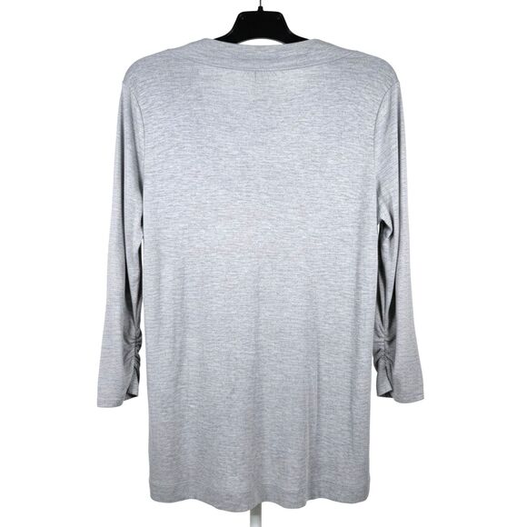DKNY Soft Jersey Knit Top Gray 3/4 Sleeve Basic Size XL - Picture 3 of 8